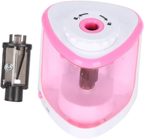 Vista 2 de Sacapuntas eléctrico resistente, sacapuntas de alta velocidad con batería, sacapuntas eléctrico y manual apto para niños, para el hogar, oficina