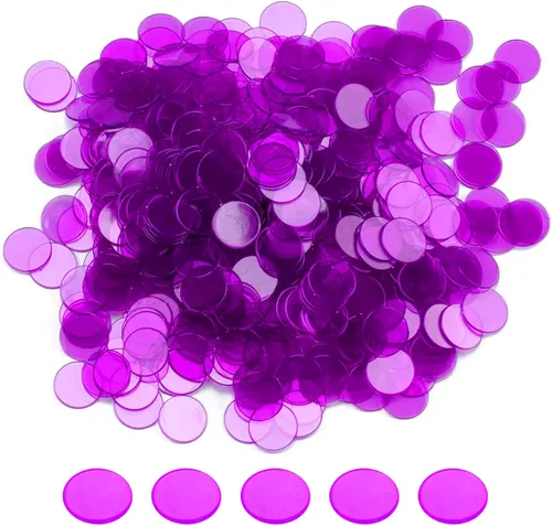 Vista 11 de GSE Games & Sports Expert Blue Bingo Chips, 1,000 piezas de 3/4 pulgadas de alto contraste transparente para juegos de bingo, fiestas