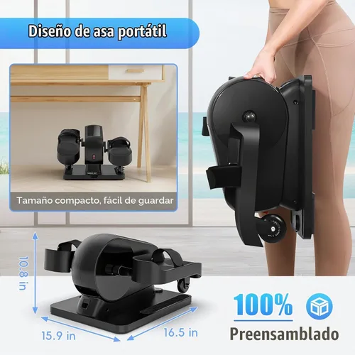 Vista 5 de FUNMILY Under Desk Elliptical, Ellipse Leg Exerciser, Standing or Seated Mini Elliptical Machines, Portable Bike Pedal Exerciser for Seniors/Adults