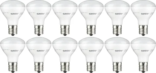 Vista 9 de Sunlite Mini bombillas LED R14, 4 vatios (equivalente a 25 W), 280 lúmenes, base intermedia (E17), regulable, certificación ETL, blanco suave