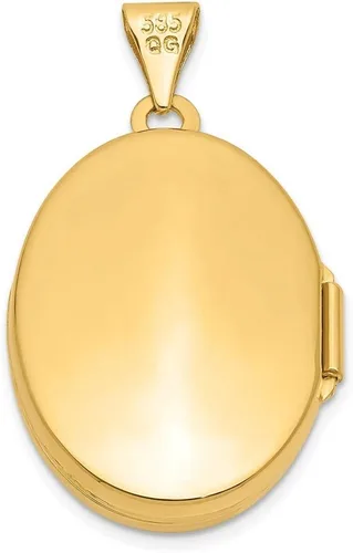 Vista 3 de Medallón ovalado pulido oro amarillo de 14 quilates 1.181x0.827 in, Metal