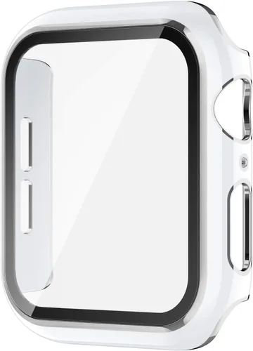 Vista 22 de Adepoy Paquete de 8 fundas con protector de pantalla de vidrio templado compatible con Apple Watch SE3 SE2 SE Series 6/5/4 de 1.575 pulgadas