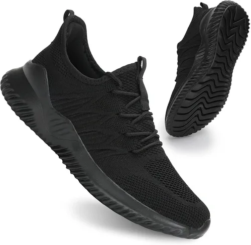 Vista 2 de Zapatos casuales para correr para hombre, ligeros, cómodos, informales, de malla, para trabajo, gimnasio, tenis, caminar, entrenamiento cruzado