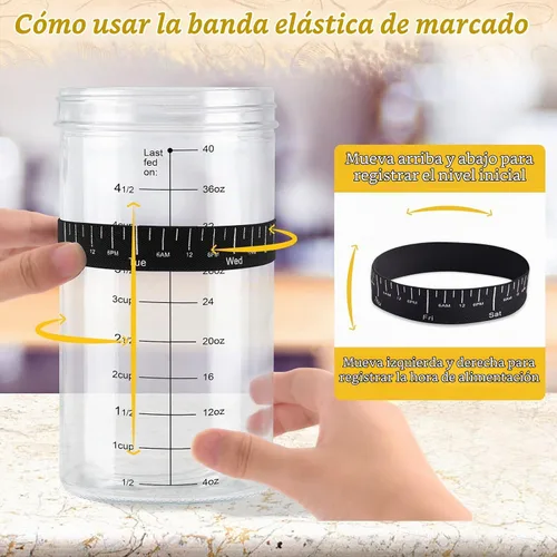 Vista 3 de Kit de iniciación de masa madre de 40 oz/40.6 fl oz, suministros para hornear pan de masa agria