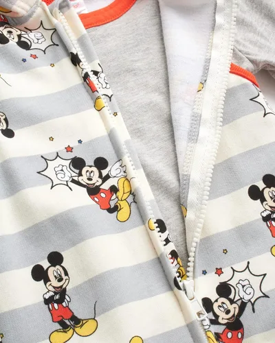 Vista 2 de Disney Mameluco de Mickey Mouse para bebés y niños, 2 piezas, sin mangas, overol y camiseta (0-24 meses)