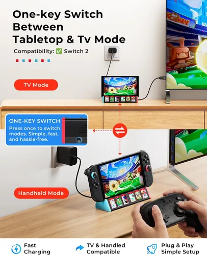 Vista 6 de Estación de acoplamiento Switch 2 para Nintendo Switch 2 Dock con HDMI 4K