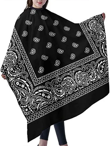 Vista 6 de Nuboxx Capa de peluquería profesional para corte de pelo, diseño grande de peluquería con cuello elástico, delantal de peluquería