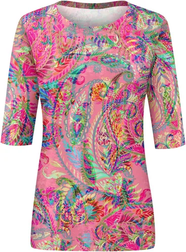 Vista 75 de Camisetas personalizadas para mujer, a la moda, casual, de séptima manga, estampada, cuello redondo, camiseta