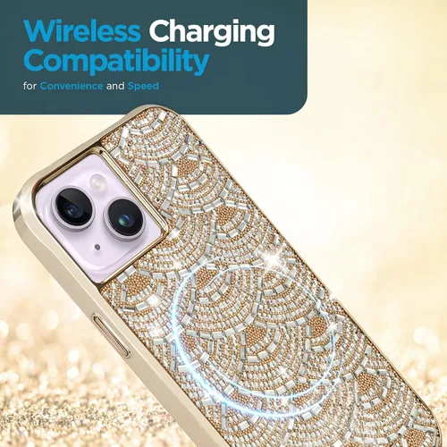 Vista 5 de Case-Mate Funda para iPhone 14 Plus – Lámpara de araña brillante [protección contra caídas de 10 pies] [Compatible con carga inalámbrica] Funda
