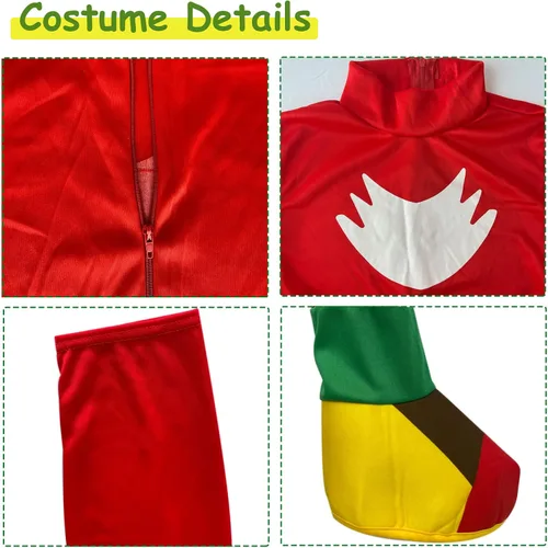 Vista 3 de Besonca Kids Costume Cartoon Bodysuit Jumpsuit Cosplay Halloween Pretend Play Onesies Headpiece Gloves for Girl Boy