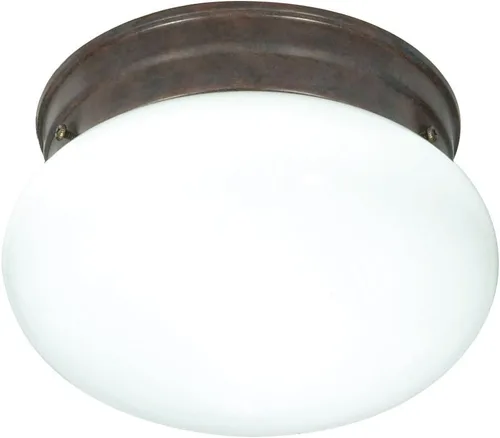Vista 16 de Nuvo Lighting SF76/676 Lámpara de dos luces con pantalla de hongo, bronce antiguo/vidrio de alabastro