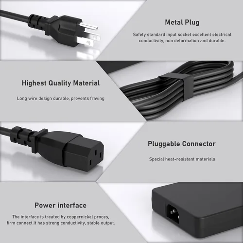 Vista 4 de Adaptador de CA de 240 W 180 W 0.291 in compatible con Dell Precision 7680 M6800-M6700 Alienware M15 M17 R1-R5 M17X M18X Area-167.3 ft R2 G5 G7