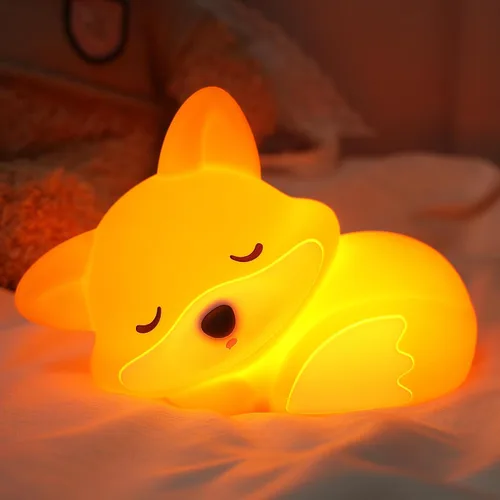 Vista 8 de Lampeez - Luz nocturna de rana para niños, lindos regalos de rana, luz nocturna LED de silicona suave para habitación infantil, decoración