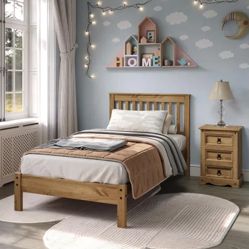 Vista 8 de Furniture Dash - Marco de cama de listones de madera - Tamaño individual - Cama de madera con cabecera - Plataforma tamaño individual - Sin ruido