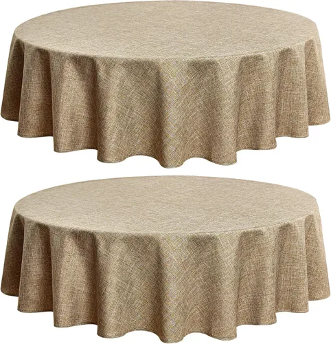 Vista 22 de Fitable - Mantel cuadrado de lino sintético resistente a las arrugas, tela neutral, para mesa de interior o exterior, para cocina o comedor