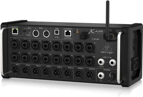Vista 6 de Mezcladora digital de 18 canales y 12 bus Behringer X AIR XR18 para tablets iPad/Android con 16 preamplificadores programables Midas, módulo Wifi