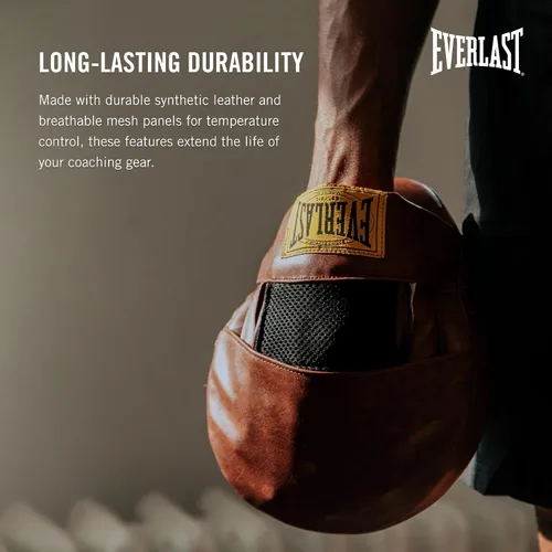 Vista 5 de Everlast 1910 Leather Focus Mitts Vintage Training Punching Guantes de entrenamiento para boxeo y MMA para hombres y mujeres