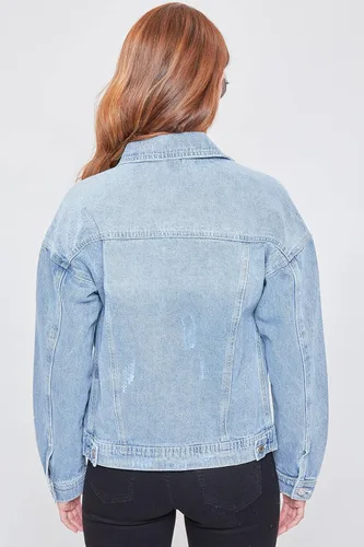 Vista 4 de YMI Chaqueta vaquera de gran tamaño para mujer
