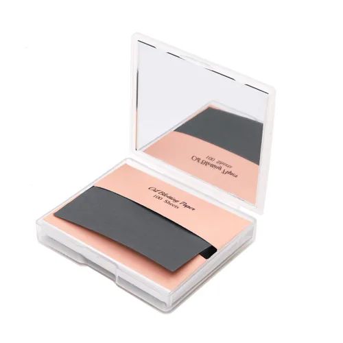 Vista 7 de [100 unidades + estuche de espejo] Hojas de secado de aceite de carbón de bambú natural para cara coreana con estuche de espejo