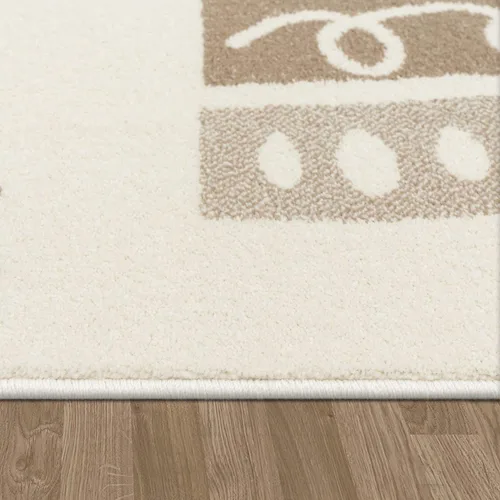 Vista 3 de Paco Home Alfombra de habitación infantil con arco iris y corazones en marrón beige, tamaño: 2'8" x 4'11