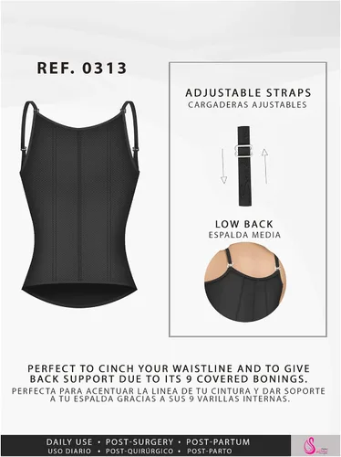 Vista 5 de Fajas colombianas Salome Womens Cintura Entrenamiento Corsé Cinturilla Moldeadora Shapewear, XXL, Negro