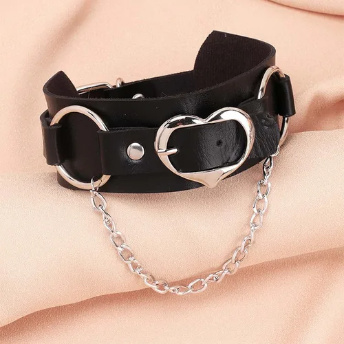 Vista 3 de TIDOO Goth Black Choker Collar Necklace Cute Leather Chokers Sexy Butterfly Moth Pendant Chocker Punk Spiked Choker Lolita Maid Cat Set for Women