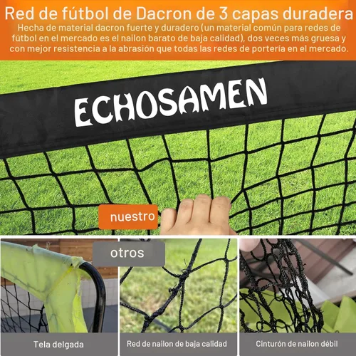 Vista 7 de Porterías de fútbol para niños para el patio trasero, juego de 2 porterías de fútbol de 6 x 4 pies para niños con red de fútbol, 10 conos de fútbol