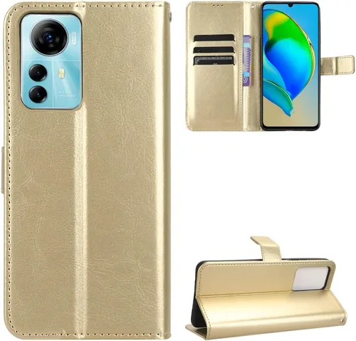 Vista 14 de Funda para Honor X50i, funda de cuero con tapa para Honor X50i 5G CRT-AN00 Case Gold Oro