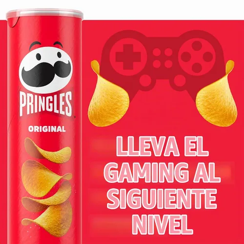 Vista 6 de Pringles Papas fritas de patata, aperitivos para el almuerzo, aperitivos para llevar, original, lata de 5.2 onzas (1 lata)