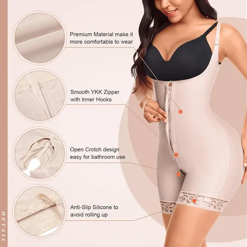 Vista 4 de FeelinGirl Faja moldeadora para mujer control de abdomen talla grande para levantamiento de glúteos y faja adelgazante de muslos