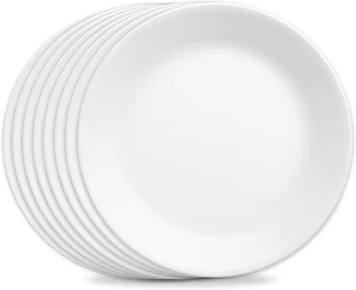Vista 13 de Corelle Vitrelle - Juego de 6 platos para ensalada y aperitivos, vidrio de triple capa y resistente a las astillas, platos redondos ligeros de 6 3/4
