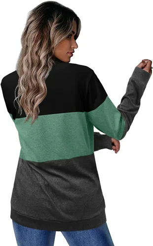 Vista 4 de CRAZY GRID Womens Trendy Long Sleeve Shirts Casual Loose Soft Sweatshirt Fall Tops