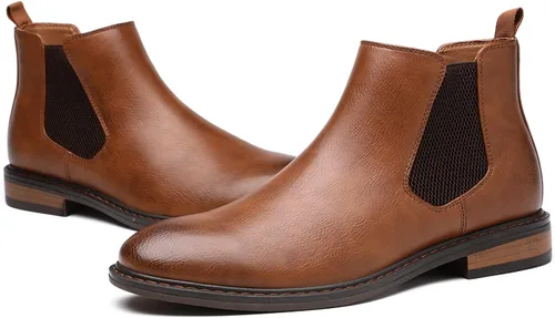 Vista 5 de DECARSDZ - Botas Chelsea para hombre, estilo casual, cómodas, sin cordones, botas de tobillo para hombre