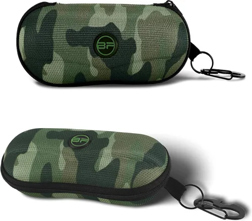 Vista 18 de BLUPOND Estuche para gafas de sol con carcasa semirrígida de EVA con gancho colgante de metal y clip de cinturón para almacenamiento de gafas de sol