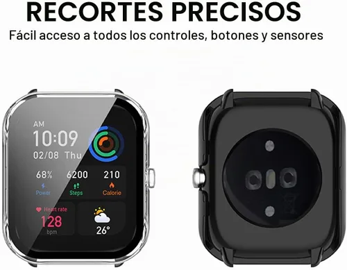 Vista 7 de E ECSEM Paquete de 2 protectores de pantalla compatibles con Amazfit GTS 4 Mini, pantalla de vidrio templado + fundas protectoras de policarbonato