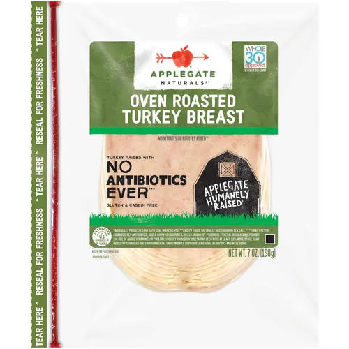 Vista 10 de Applegate, Pechuga de pavo ahumado natural en rodajas, 7oz