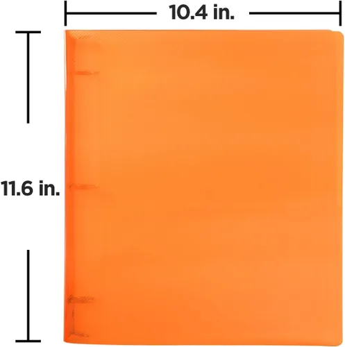 Vista 7 de JAM Paper - Carpeta de plástico de 1 pulgada, carpeta naranja de 3 anillas, se vende individualmente