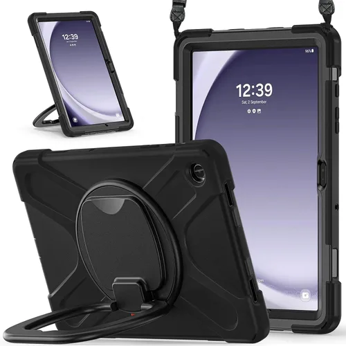 Vista 30 de Funda de silicona resistente para Samsung Galaxy Tab S9+ de 12.4 pulgadas 2023/S8+ /S7+/S7 Fe, con correa para el hombro, soporte para bolígrafo S