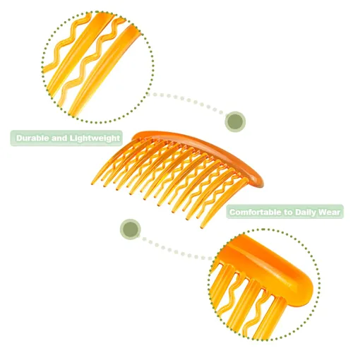 Vista 3 de ELANE 24 peines de plástico para cabello lateral con dientes para el cabello, accesorios para el cabello, peine para velo de boda para mujeres