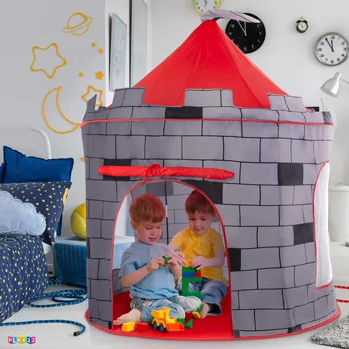 Vista 3 de Play22 Tienda de Juego para Niños Castillo de Caballero - Tienda Portátil Emergente - Plegable en Bolsa de Transporte - Juego para Niños para Uso