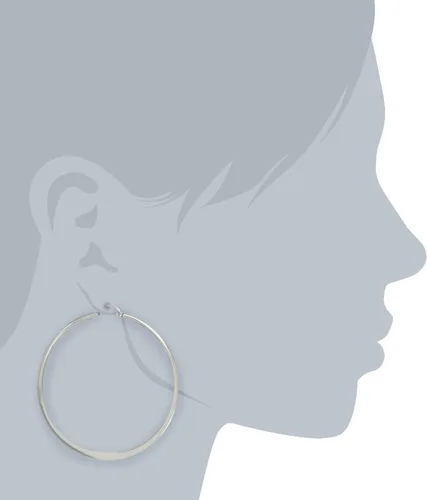 Vista 2 de Tienda Essentials Gold Plated or Stainless Steel Flattened Hoop Earrings