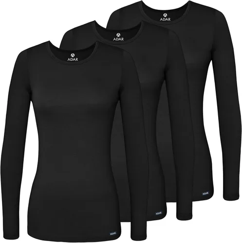 Vista 24 de Adar Underscrubs - Camiseta de manga larga para mujer, paquete de 3 unidades Aguamarina (Aquamarine)