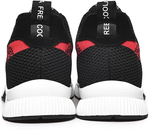 Vista 3 de ailishabroy Zapatillas deportivas con elevador para hombre, zapatos casuales ligeros con tacón de elevación de vuelo oculto para hombres, negro