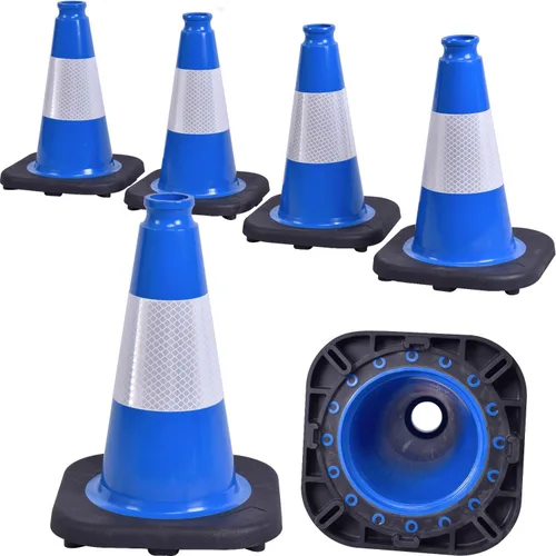 Vista 9 de Paquete de 6 conos de tráfico de PVC verdes de 12 pulgadas con base resistente, conos de seguridad de alta visibilidad para todo tipo de clima