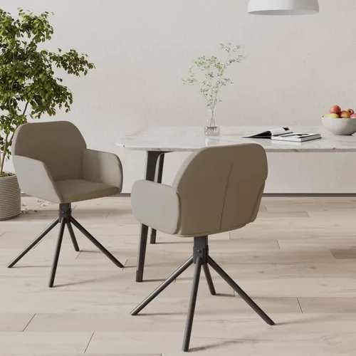 Vista 2 de Tidyard Juego de 2 sillas de comedor giratorias de terciopelo, sillas laterales de tapicería de terciopelo, patas de metal para cocina, comedor