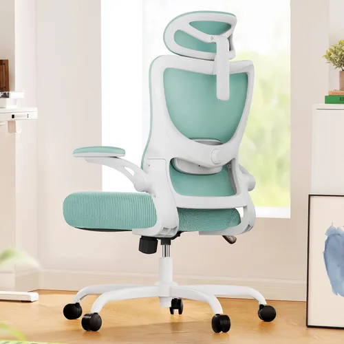 Vista 18 de Marsail - Silla ergonómica de oficina - Silla de escritorio con respaldo alto de malla y soporte lumbar ajustable, silla giratoria con ruedas