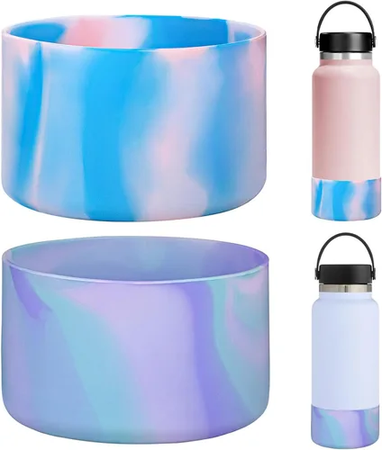Vista 9 de HEYSKAY 2 piezas de botella protectora de silicona para botella de agua Hydro Flask, accesorios y compatible con Yeti, Iron Flask más marcas