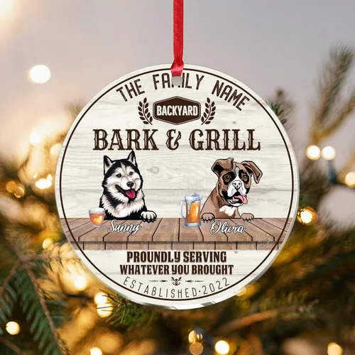 Vista 12 de SILYHEART Christmas Acrylic Ornament Husky & Labrador Retriever Christmas Ornaments Family Dog Name Funny Hope Your Like Dogs Car Hanging Ornament