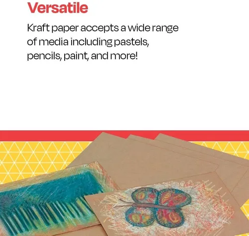 Vista 5 de School Smart Hojas de papel Kraft, 60 libras, 9 x 12 pulgadas, marrón, paquete de 100