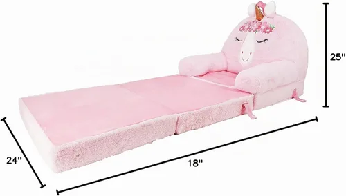 Vista 2 de Soft Landing Elite Seat Asiento de sofá de felpa convertible exclusivo de Amazon, Unicornio